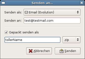 Dateien an Mailprogramm senden