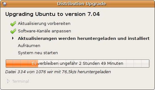 Upgrade zu Ubuntu 7.04 (Feisty Fawn)