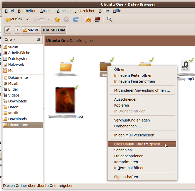 Ubuntu One Integration in Nautilus